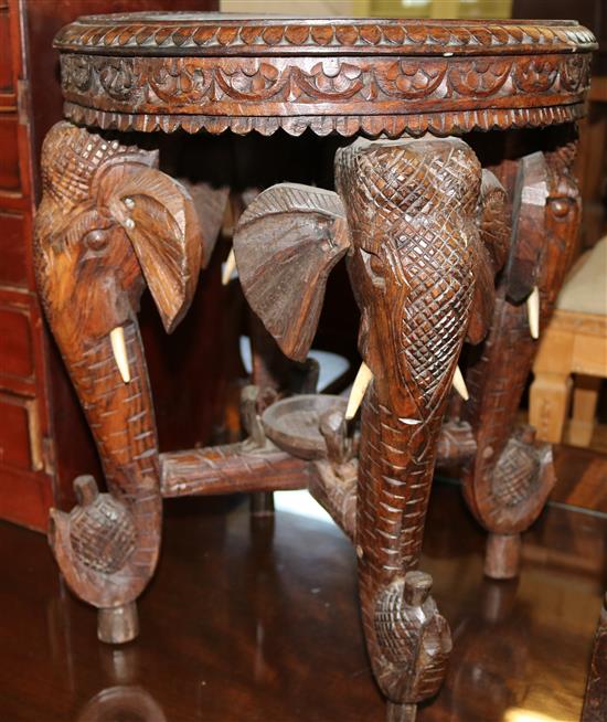 Circular carved Indian table